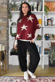 Big Softie Star Short Sleeve Knit Burgundy